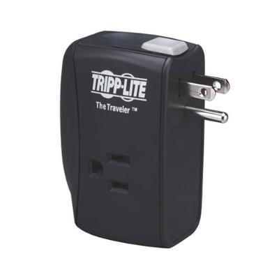 TrippLite TRAVELER Notebook Surge Protector Wallmount Direct Plug In 2 Outlet RJ11 Surge protector 15 A AC 120 V output connectors 2 black