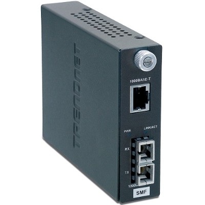 TRENDnet TFC 1000S20 TFC 1000S20 Fiber media converter Gigabit Ethernet 1000Base LX 1000Base T RJ 45 SC single mode up to 12.4 miles 1300 nm