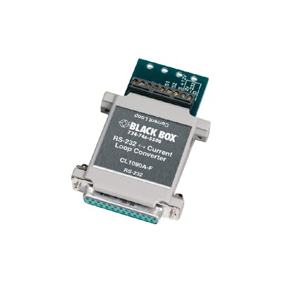 Black Box CL1090A-F-US HS RS-232<->Current Loop Interface Converter - Transceiver - RS-232 - serial - 25 pin D-Sub (DB-25) / terminal block Black Box CL1090A-F-US HS RS-232<->Current Loop Interface Converter - Transceiver - RS-232 - serial - 25 pin D-Sub (DB-25) / terminal block