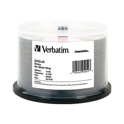 Verbatim 95052 DataLifePlus 50 x DVD R 4.7 GB 8x shiny silver printable surface spindle
