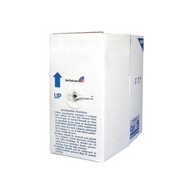 1000 ft Roll of White CMR Cat5e Solid UTP Bulk Cable - bulk cable - 1000 ft