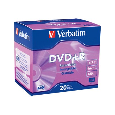 Verbatim 95038 20 x DVD R 4.7 GB 120min 16x slim jewel case