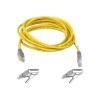 7FT 10BT CAT5 CROSSOVER YELLOW RJ45M/RJ45M  W/ MOLDED GRAY BOOT
