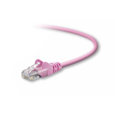 Belkin A3L791 01 PNK S Patch cable RJ 45 M to RJ 45 M 1 ft UTP CAT 5e molded snagless pink for Omniview SMB 1x16 SMB 1x8 OmniView IP 5000HQ
