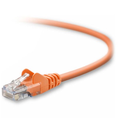 Belkin A3L791 03 ORG S Patch cable RJ 45 M to RJ 45 M 3 ft UTP CAT 5e booted snagless stranded orange B2B for Omniview SMB 1x16 SMB 1x8