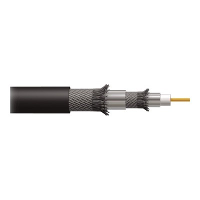 Cables To Go 43064 RG6 U Quad Shield In Wall Coaxial Cable Antenna cable RF bare wire to bare wire 500 ft quad shielded coaxial black