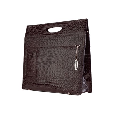 Espresso Faux-Croc Briefcase - notebook carrying case