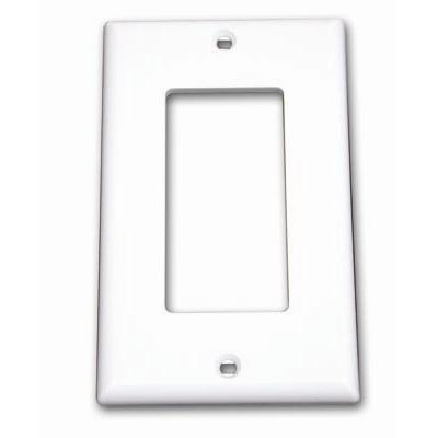 Cables To Go 03725 Decorative Style Cutout Single Gang Wall Plate White Mounting plate white