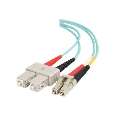 Cables To Go 33052 2m LC SC 10Gb 50 125 OM3 Duplex Multimode PVC Fiber Optic Cable Aqua Patch cable LC multi mode M to SC multi mode M 6.6 ft fibe