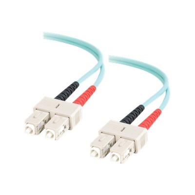 Cables To Go 33058 2m SC SC 10Gb 50 125 OM3 Duplex Multimode PVC Fiber Optic Cable Aqua Patch cable SC multi mode M to SC multi mode M 6.6 ft fibe