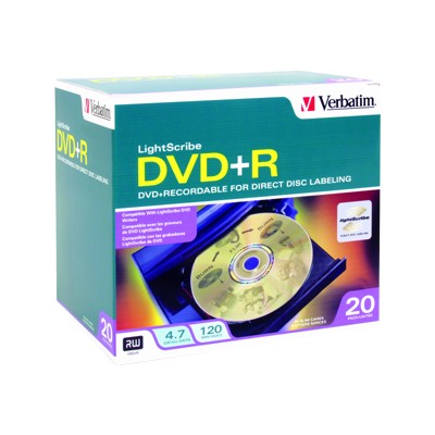 LightScribe - DVD+R x 20 - 4.7 GB - storage media