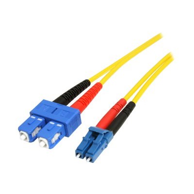 StarTech.com SMFIBLCSC1 1m Fiber Optic Cable Single Mode Duplex 9 125 LSZH LC SC OS1 LC to SC Fiber Patch Cable