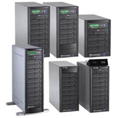 Copywriter DVD 716 Premuim PRO tower duplicator with 7 Plextor (16x/48x) DVD-R/+R  HDD and 1 reader.  Standalone configuration with optional Firewire or USB 2.0