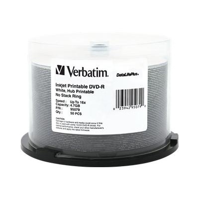 Verbatim 95079 DataLifePlus 50 x DVD R 4.7 GB 16x white ink jet printable surface spindle
