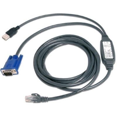 Avocent USBIAC 15 Video USB cable USB HD 15 M to RJ 45 M 15 ft for AutoView 1400 1500 2000 2020 2030