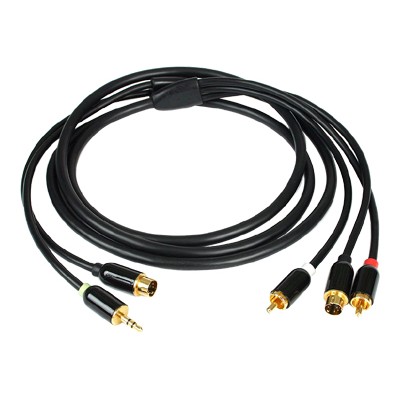 StarTech.com PC2TVSVID10 S Video with 3.5 mm to RCA Stereo Audio Video Cable Video audio cable S Video audio 4 pin mini DIN stereo mini jack M to 4