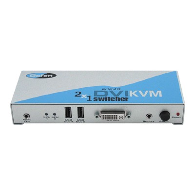 ex-tend-it 2x1 DVI KVM Switcher - KVM / audio switch - 2 ports - desktop