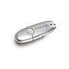 About 3 inches long and less than half the width of a business card. Ideal for quickly transferring files from a laptop to a desktop or vice versa