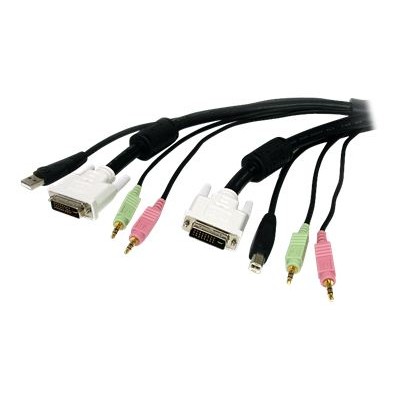 StarTech.com USBDVI4N1A10 4 in 1 USB DVI KVM Cable Keyboard video mouse audio extension cable USB stereo mini jack DVI I to stereo mini jack USB Ty