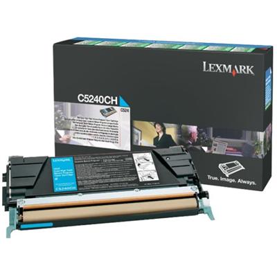 Lexmark C5240CH High Yield cyan original toner cartridge LCCP LRP for C524 524dn 524dtn 524n 524tn 532dn 532n 534dn 534dtn 534n