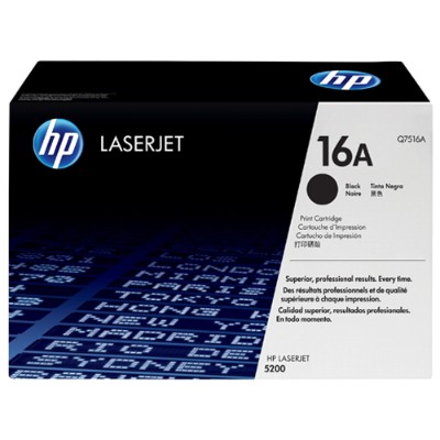 HP Inc. Q7516A 16A Black original LaserJet toner cartridge Q7516A for LaserJet 5200 5200dtn 5200L 5200Lx 5200n 5200tn