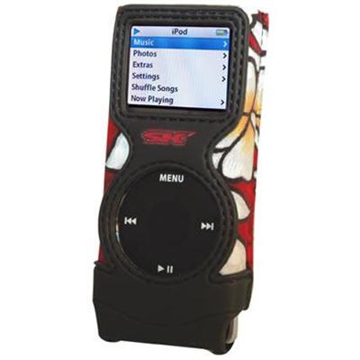 iPod Nano Red/White Hawaiian Case with sport armband and belt clip.