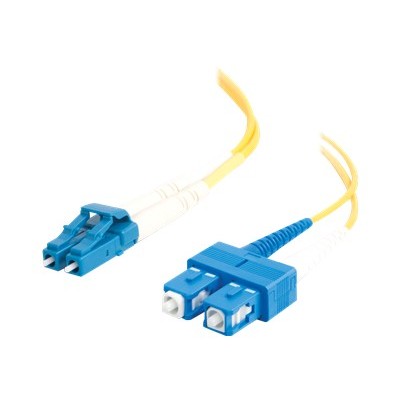 Cables To Go 28523 10m LC SC 9 125 OS1 Duplex Single Mode PVC Fiber Optic Cable Yellow Patch cable LC single mode M to SC single mode M 33 ft fibe