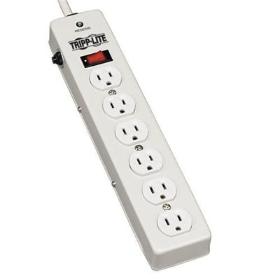 TrippLite TLM606 Surge Protector Power Strip 120V 6 Outlet Metal 6 Cord 900 Joule Surge protector 15 A AC 120 V output connectors 6 white