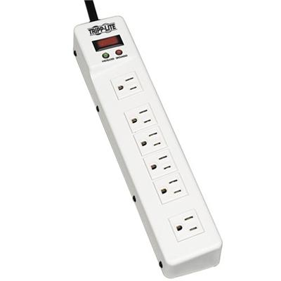 TrippLite TLM626 Surge Protector Power Strip 120V Right Angle 6 Outlet Metal 6 Cord Surge protector 15 A AC 120 V output connectors 6 white