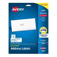 Avery Dennison 8160 Address labels 1 in x 2.64 in 750 pcs. 25 sheet s x 30