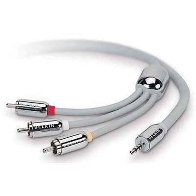 12 foot Audio Video cable for Color LCD 4G5G iPods Gray
