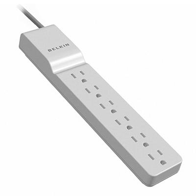 Belkin BE106000 2.5 Home Series Surge protector 3 phase output connectors 6 white