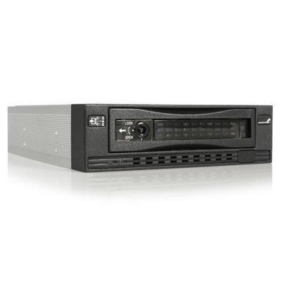 Black 3.5in SATA SAS Removable Hard Drive Mobile Rack for 5.25in Bay - storage mobile rack