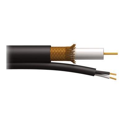 Cables To Go 43115 Siamese RG59 U Coaxial Cable with 18 2 Power Cable Power video cable bare wire to bare wire 1000 ft black