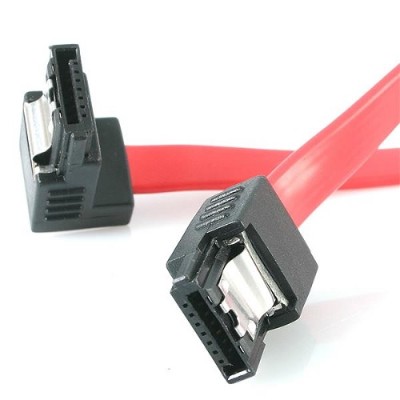StarTech.com LSATA18RA1 18in Latching SATA to Right Angle SATA Serial ATA Cable SATA cable Serial ATA 150 300 SATA F to SATA F 1.5 ft latched rig