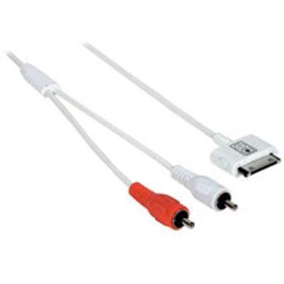 4 ft. iPod Compatible RCA Stereo to Dock Connector Cable - White by Cables To Go