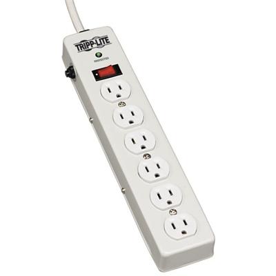 TrippLite TLM606HJ Surge Protector Power Strip 120V 6 Outlet Metal 6 Cord 1340 Joule Surge protector 15 A AC 120 V output connectors 6 light gray