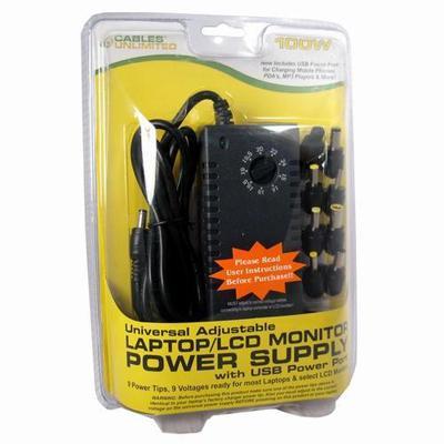 100W Universal AC Laptop LCD Monitor Power Supply With USB Power Port