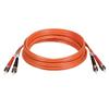 6M/20ft. ST/ST 62.5/125 Duplex Multimode Fiber Optic Patch Cable