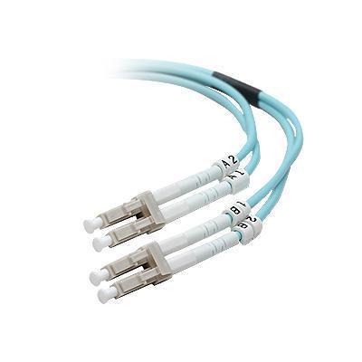 Belkin F2F402LL 01M G 10 Gig Aqua Patch cable LC multi mode M to LC multi mode M 3.3 ft fiber optic 50 125 micron OM3 aqua B2B