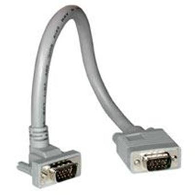 Cables To Go 52007 Premium VGA extension cable HD 15 M to HD 15 F 1 ft 90° connector gray
