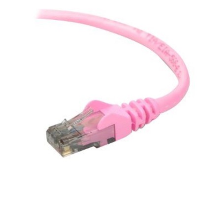 Belkin A3L980 03 PNK S High Performance Patch cable RJ 45 M RJ 45 M 3 ft UTP CAT 6 molded snagless pink for Omniview SMB 1x16 SMB 1x8 O