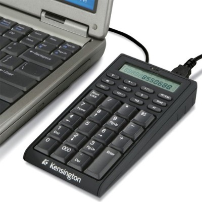Kensington K72274US Notebook Keypad Calculator with USB Hub Keypad USB US black