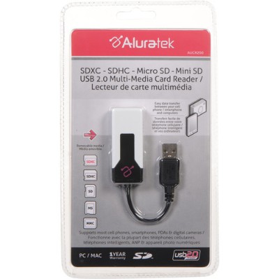 Aluratek AUCR200 Hi-Speed USB2.0 SD/MICROSD/MMC/MINISD ALL-IN-1 Multi-Media CardReader Aluratek AUCR200 Hi-Speed USB2.0 SD/MICROSD/MMC/MINISD ALL-IN-1 Multi-Media CardReader
