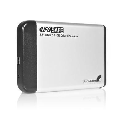 2.5in Silver USB 2.0 to IDE External Hard Drive Enclosure - storage enclosure - IDE - Hi-Speed USB