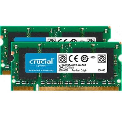 Crucial CT2KIT25664AC667 DDR2 4 GB 2 x 2 GB SO DIMM 200 pin 667 MHz PC2 5300 unbuffered non ECC