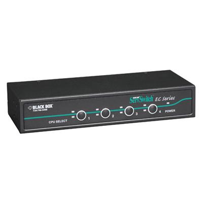 Black Box KV9204A ServSwitch EC for PS/2 and USB Servers and PS/2 or USB Consoles - KVM switch - PS/2 - 4 x KVM port(s) - 1 local user - desktop Black Box KV9204A ServSwitch EC for PS/2 and USB Servers and PS/2 or USB Consoles - KVM switch - PS/2 - 4 x KVM port(s) - 1 local user - desktop