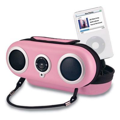 Water Resistant Portable Sport Case iPod w/Built-in Remote - Pink
