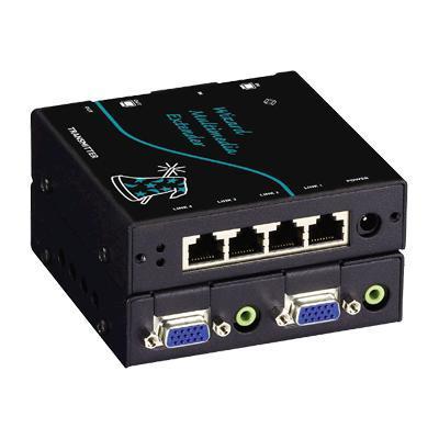 Black Box AVU5004A Wizard Multimedia Extender Quad Video/Stereo Audio Transmitter - Video/audio extender - up to 984 ft Black Box AVU5004A Wizard Multimedia Extender Quad Video/Stereo Audio Transmitter - Video/audio extender - up to 984 ft