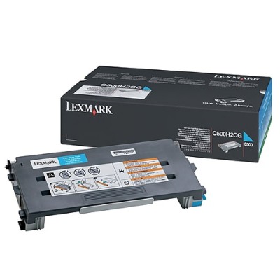 Lexmark C500H2CG High Yield cyan original toner cartridge LCCP for C500n X500n 502n